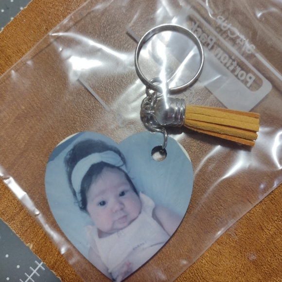 Sublimated Heart Key Chain - Picture 2 of 4